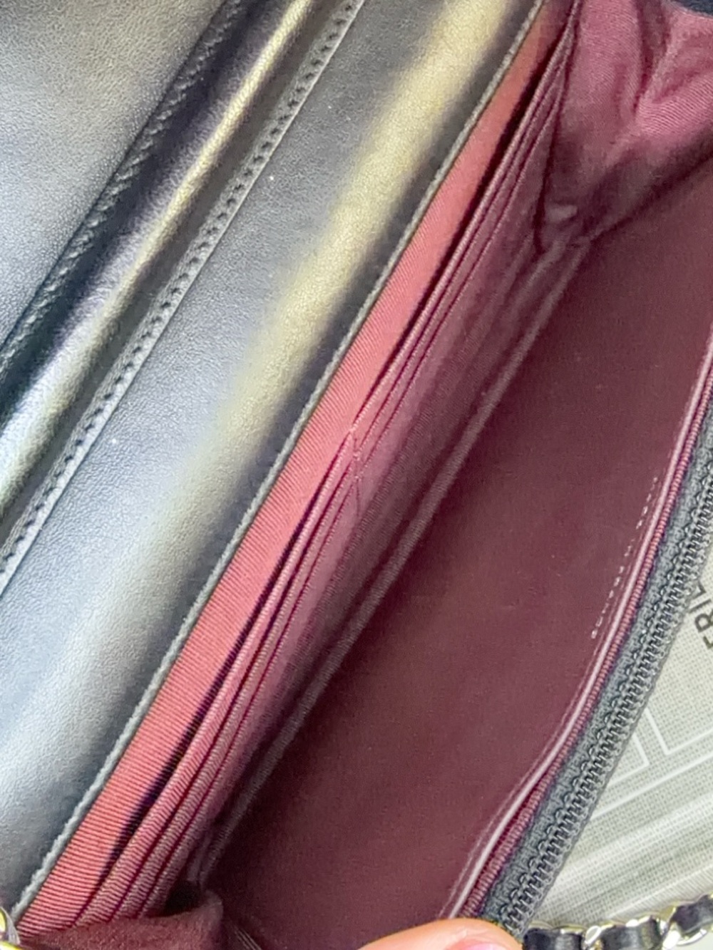 CHANEL Black Quilted Lambskin Crossbody with Silver Chain - Picture 10 of 12